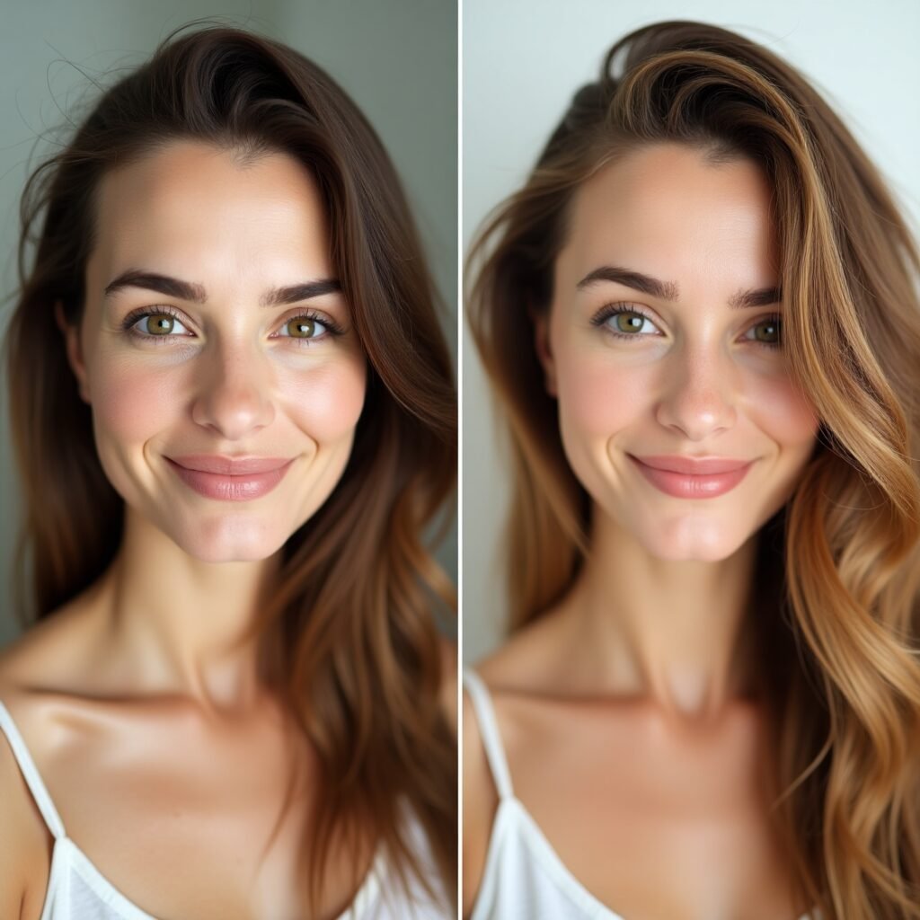 “Before and after results of using rosemary oil for hair growth naturally”

