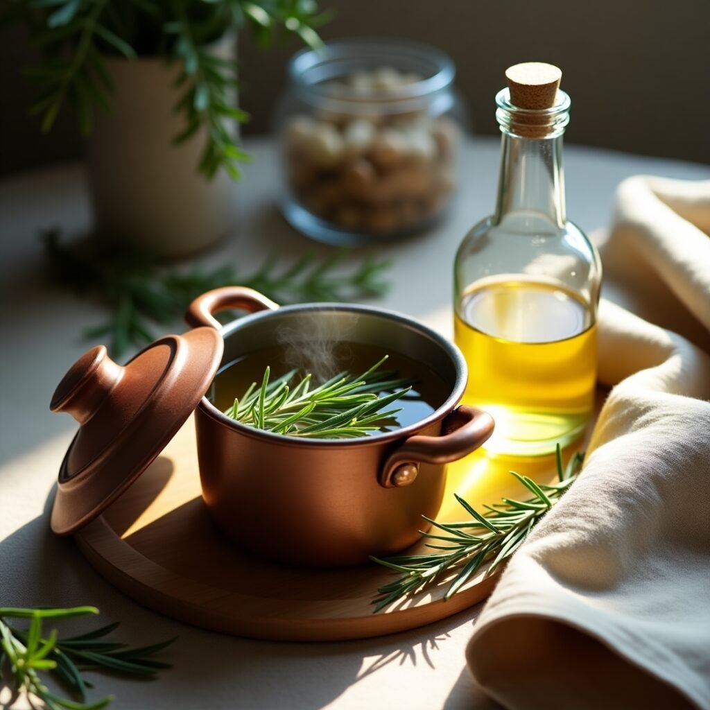 “Step-by-step guide to making rosemary oil at home for hair growth”


